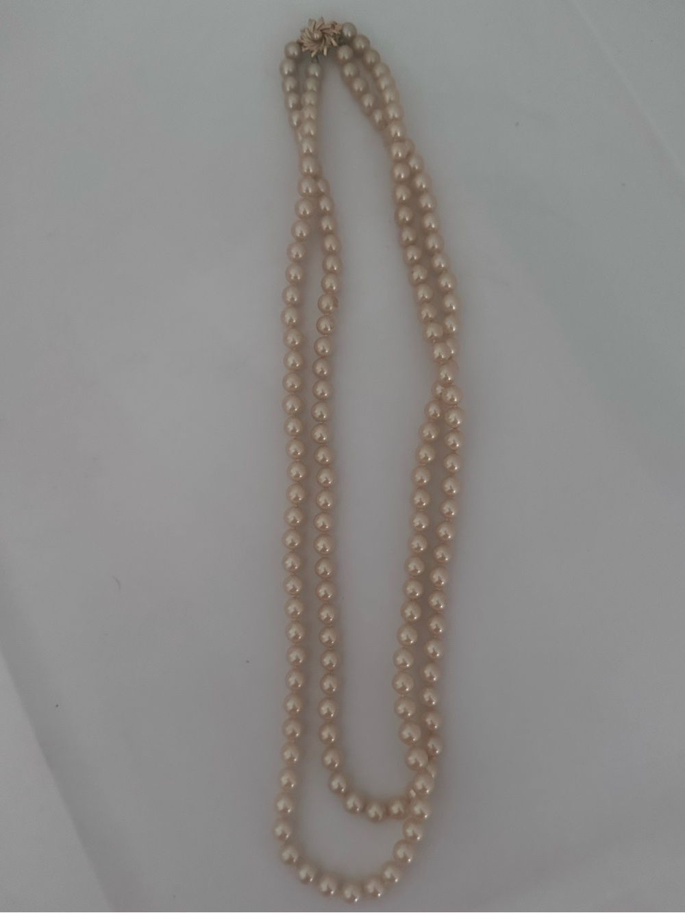 Classic Double-Strand Pearl Necklace - Cream Pearls